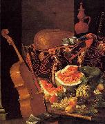 Cristoforo Munari Still-Life with Musical Instruments and Fruit France oil painting artist